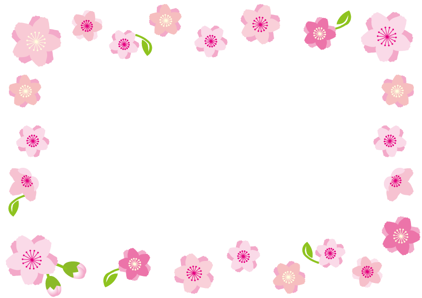 桃の花のフレーム・枠