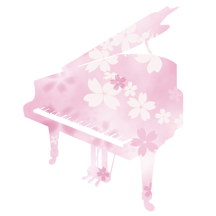 桜柄のピアノ