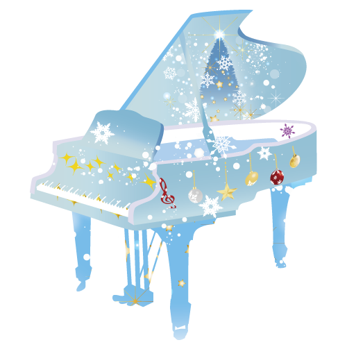 クリスマスとピアノイラスト