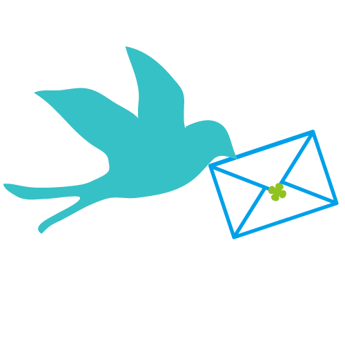 青い鳥とメールイラスト