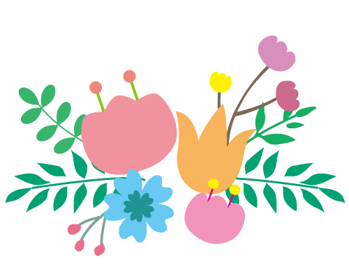 カラフルな花イラスト