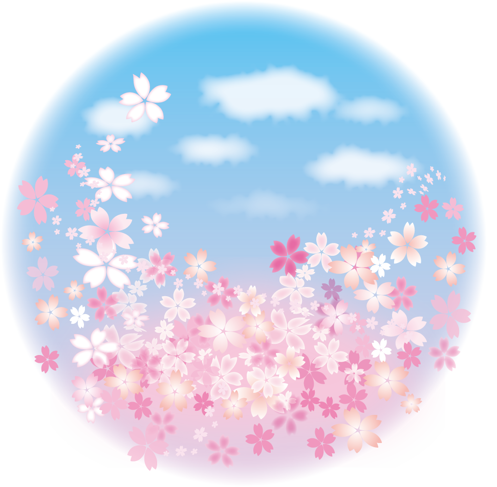 青空と桜の花イラスト