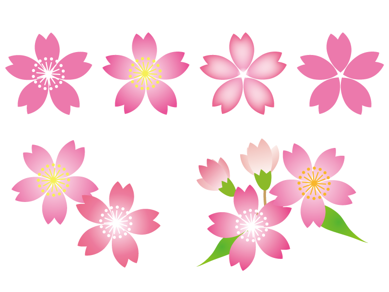 桜の花のアイコンセット